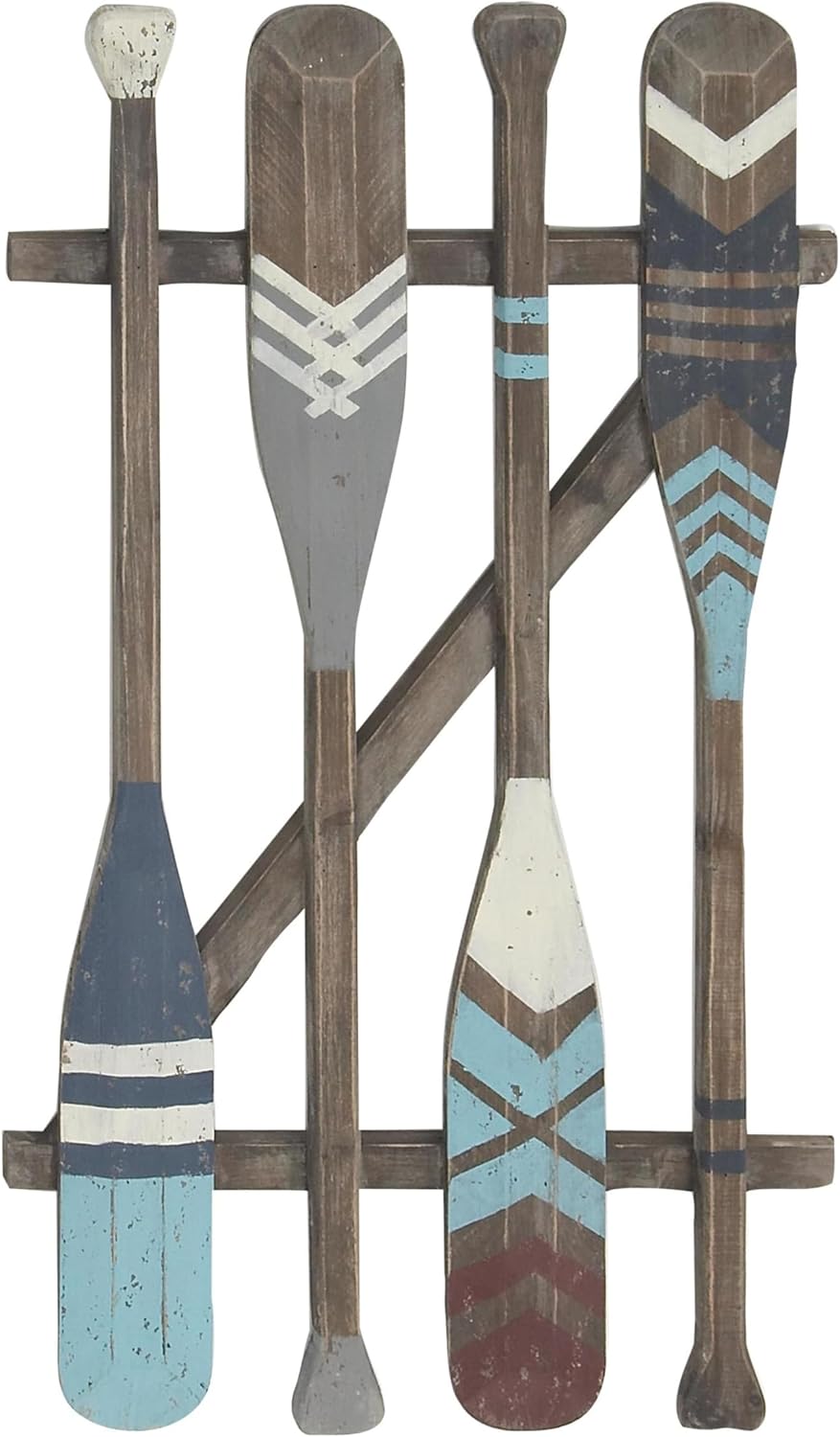 Deco 79 Wood Paddle Home Wall Decor Novelty Canoe Oar Wall Sculpture with Arr...