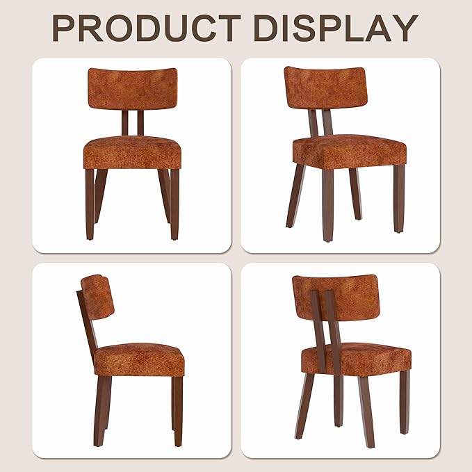 GOTMINSI Mid Century Modern Dining Chairs,Velvet Farmhouse Upholstered Kitche...