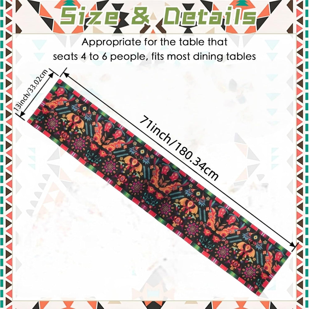 15 Pack Mexican Theme Halloween Table Runners 72ร13in Cinco de Mayo Bird Dia ...