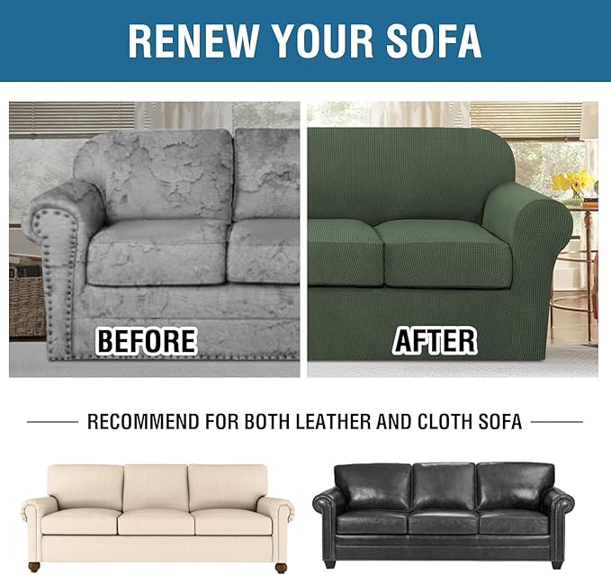 H.VERSAILTEX 4 Piece Stretch Sofa Covers
