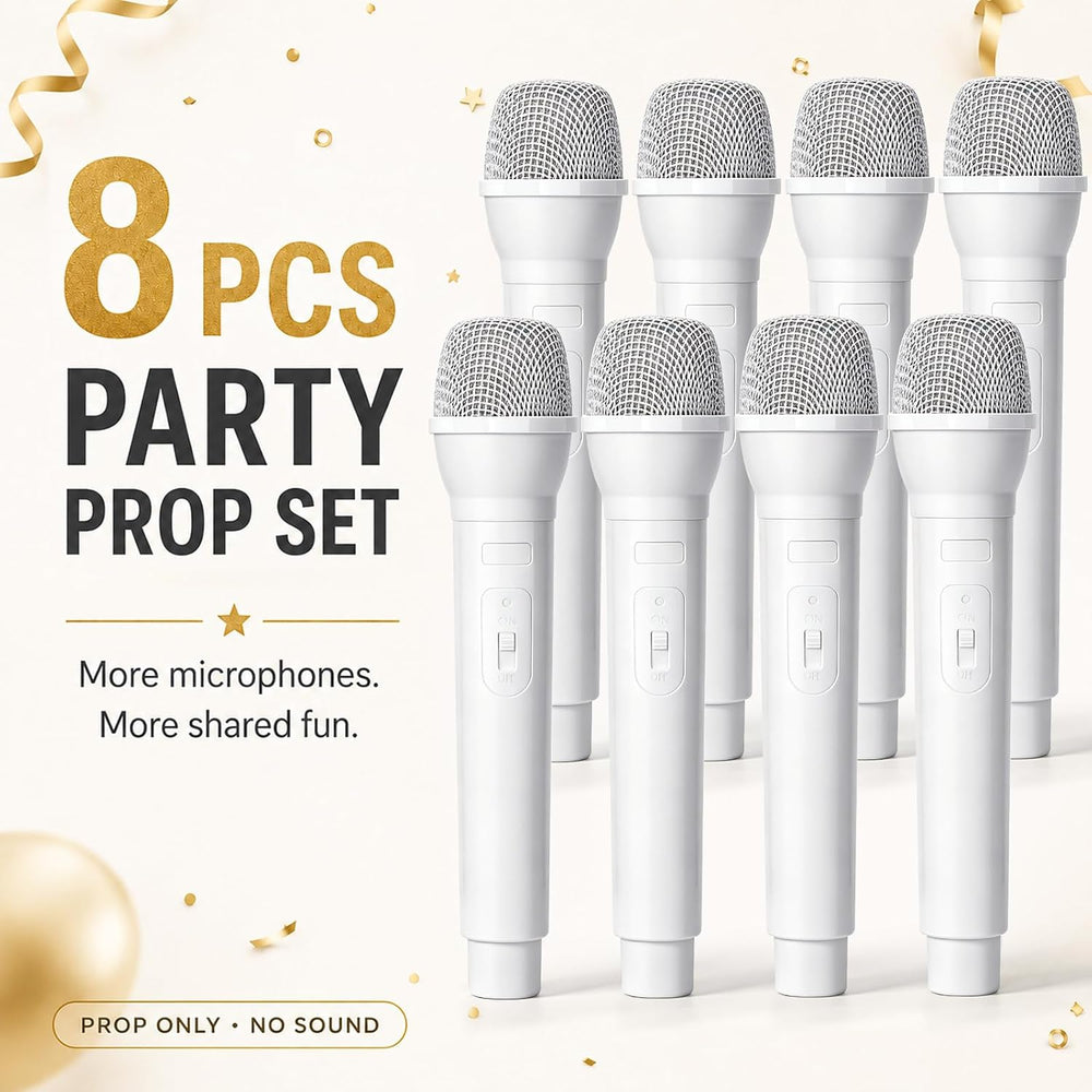 Facmogu 8PCS Fake Microphone Prop, Mic Prop for Halloween Christmas Cosplay