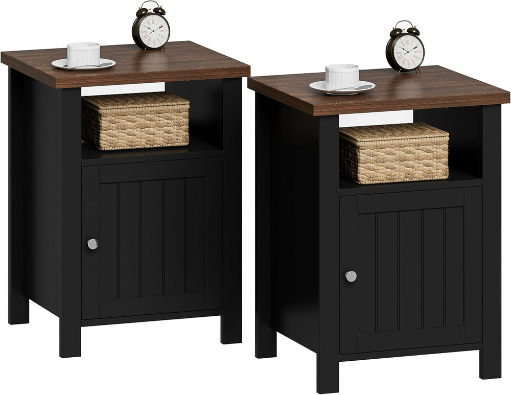 ChooChoo Nightstands Set of 2, Rustic Vintage End Side Table with Storage for...
