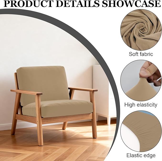 4Pcs Patio Stretch Cushion Covers, Outdoor Sofa Replacement Cover Slipcovers