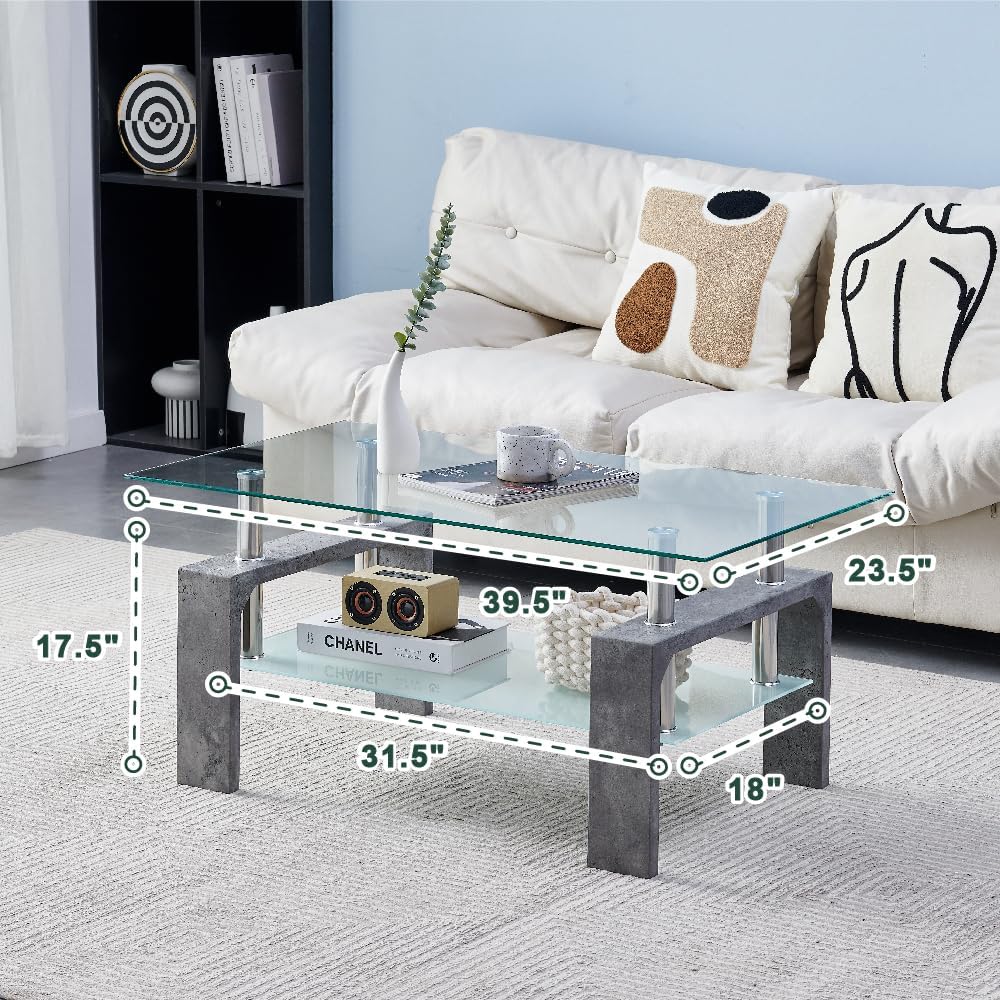 Living Room Rectangle Coffee Table, Tea Table Suitable for Waiting Room, Mode...