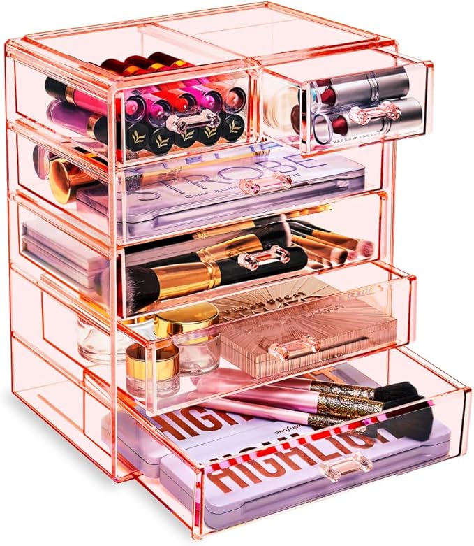 Sorbus Acrylic Makeup Organizer Set, 6-Drawer Vanity & Countertop Cosmetic