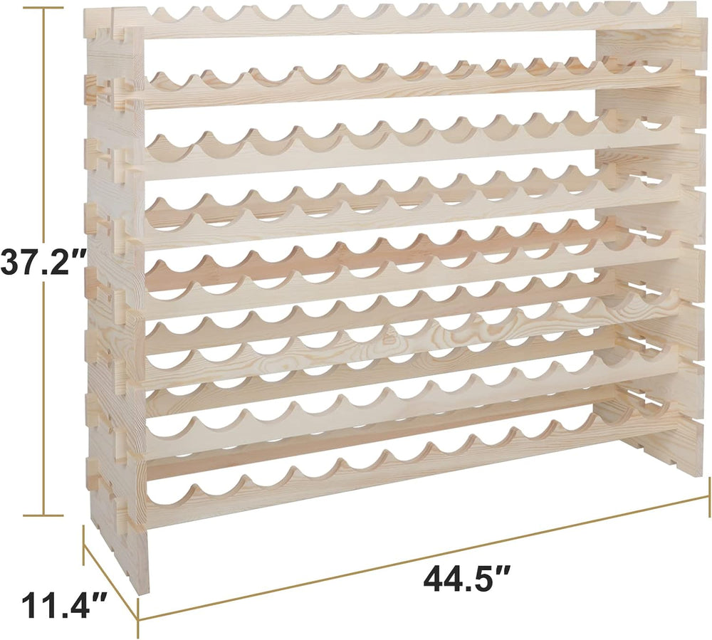 96 Bottle Modular Wine Rack Freestanding Floor Wine Holder, Stackable Wine St...
