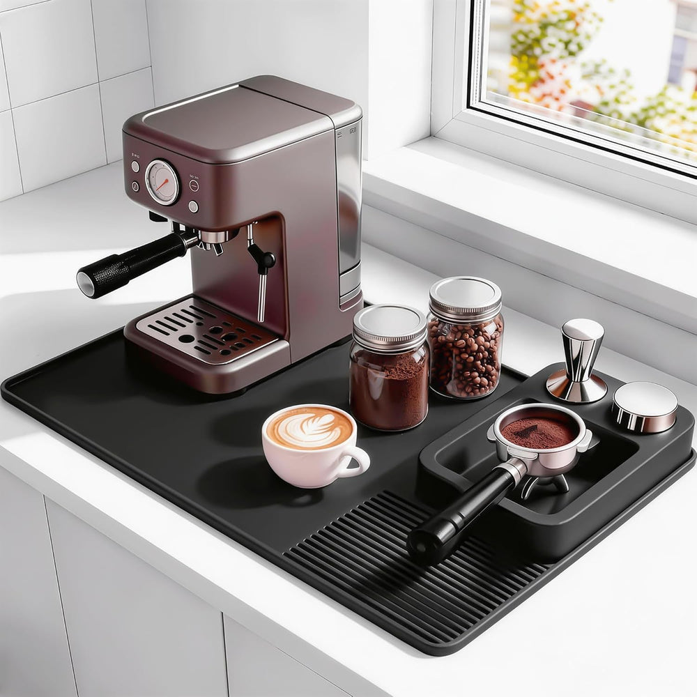 Silicone Coffee Mat and Espresso Tamping Mat, Detachable Espresso Coffee Bar
