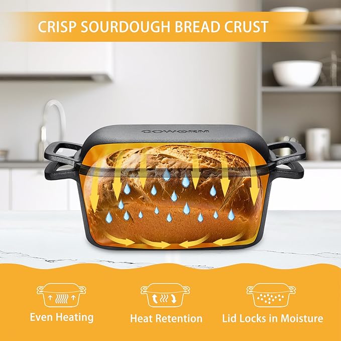3.6QT Oval Dutch Oven for Bread Baking