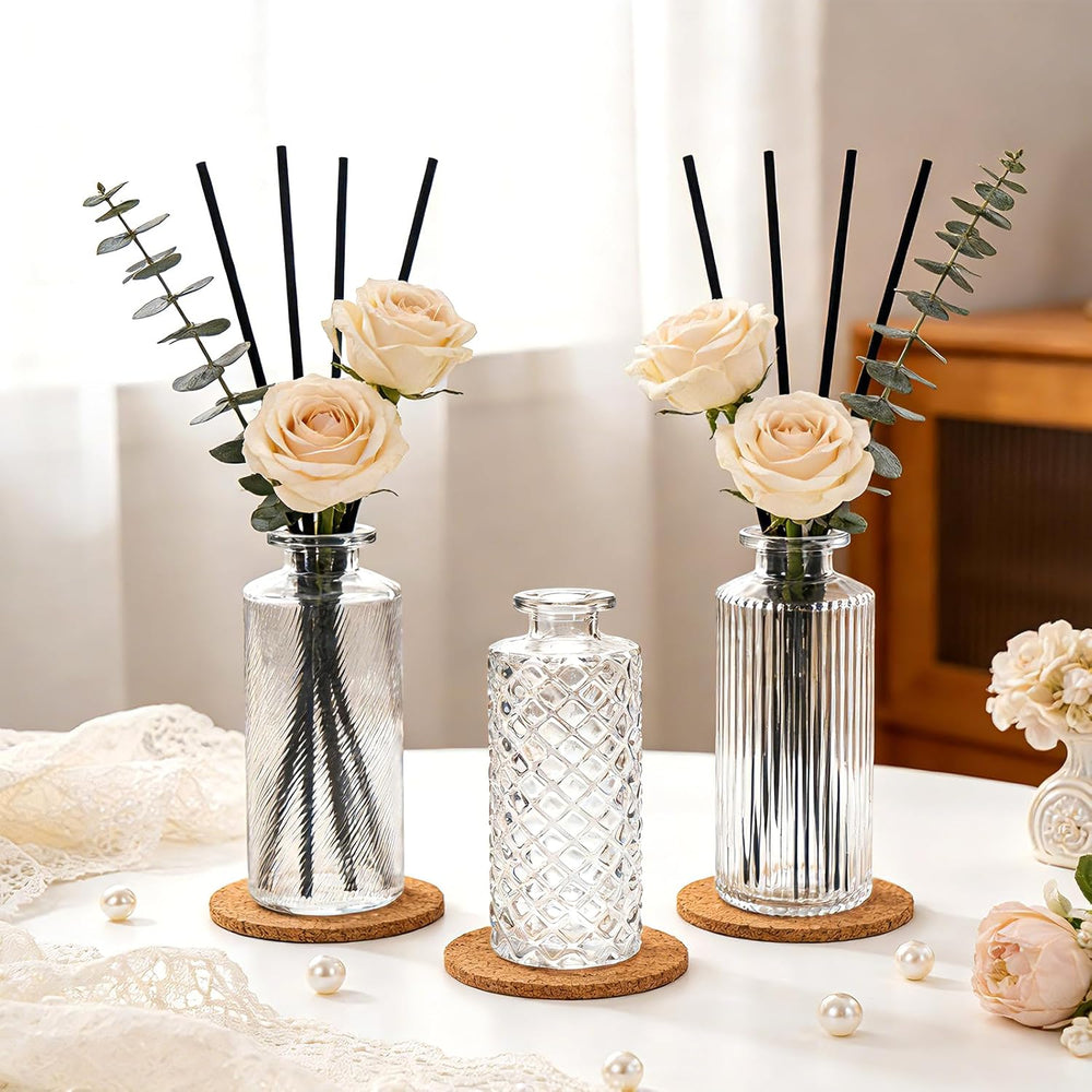 Glass Bud Vases 30 Pack, Small Clear Flower Vases for Centerpieces in Bulk