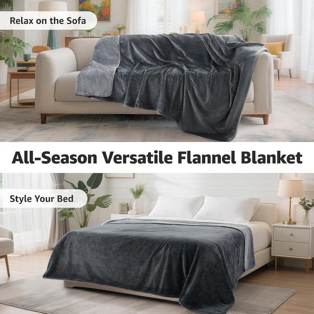 LOOBANI Waterproof Blanket for Bed, Soft Flannel Twin Bed Blanket 60" x ...