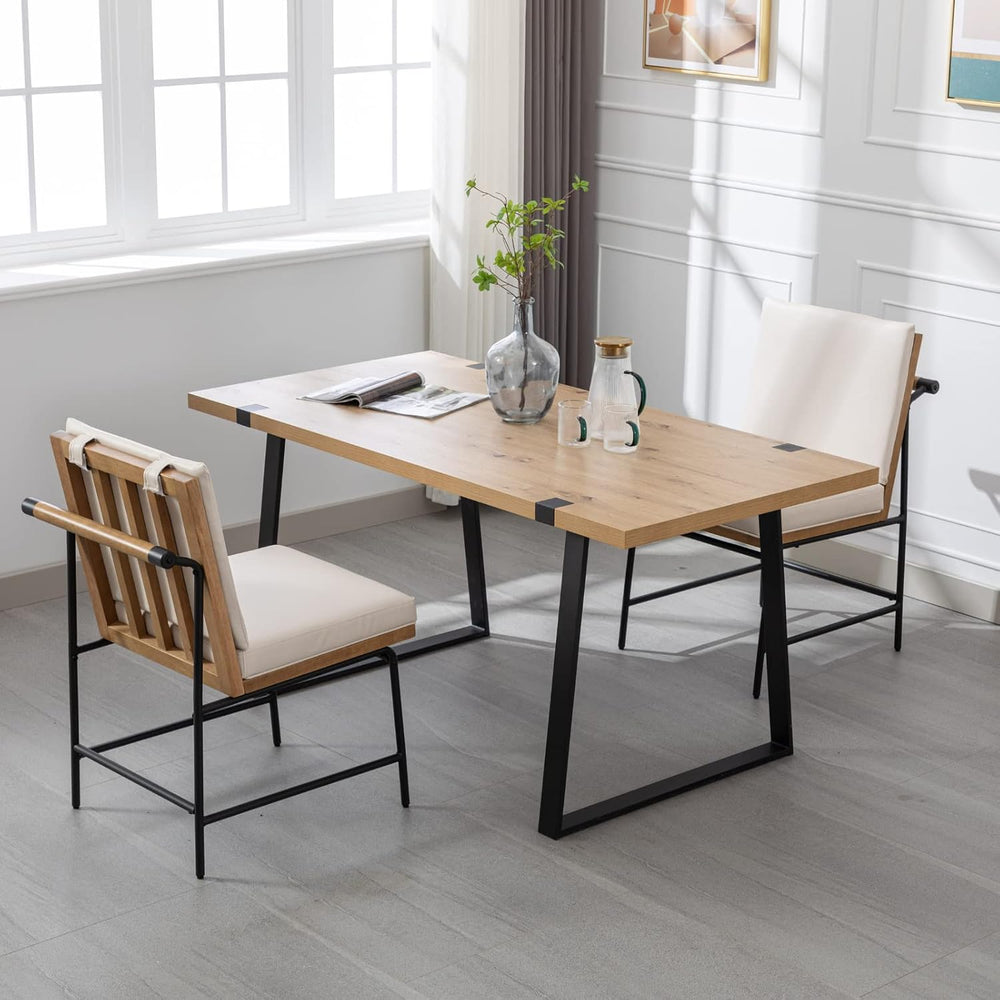 HEAH-YO Modern Dining Chairs Set of 2, Upholstered PU Leather Dining Room Cha...