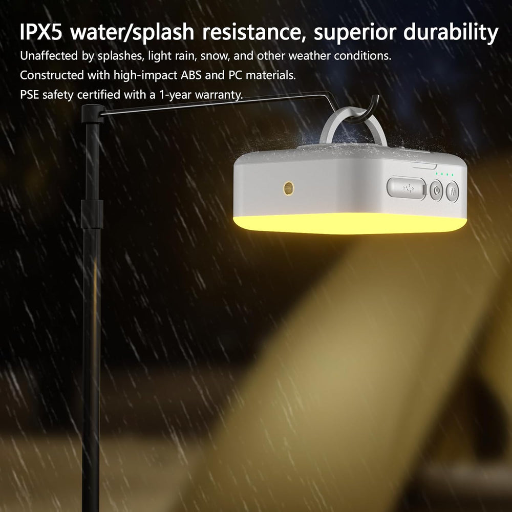 Solar Camping Lantern Rechargeable, 5200mAh Camping Lights 3000LM Camping Lig...