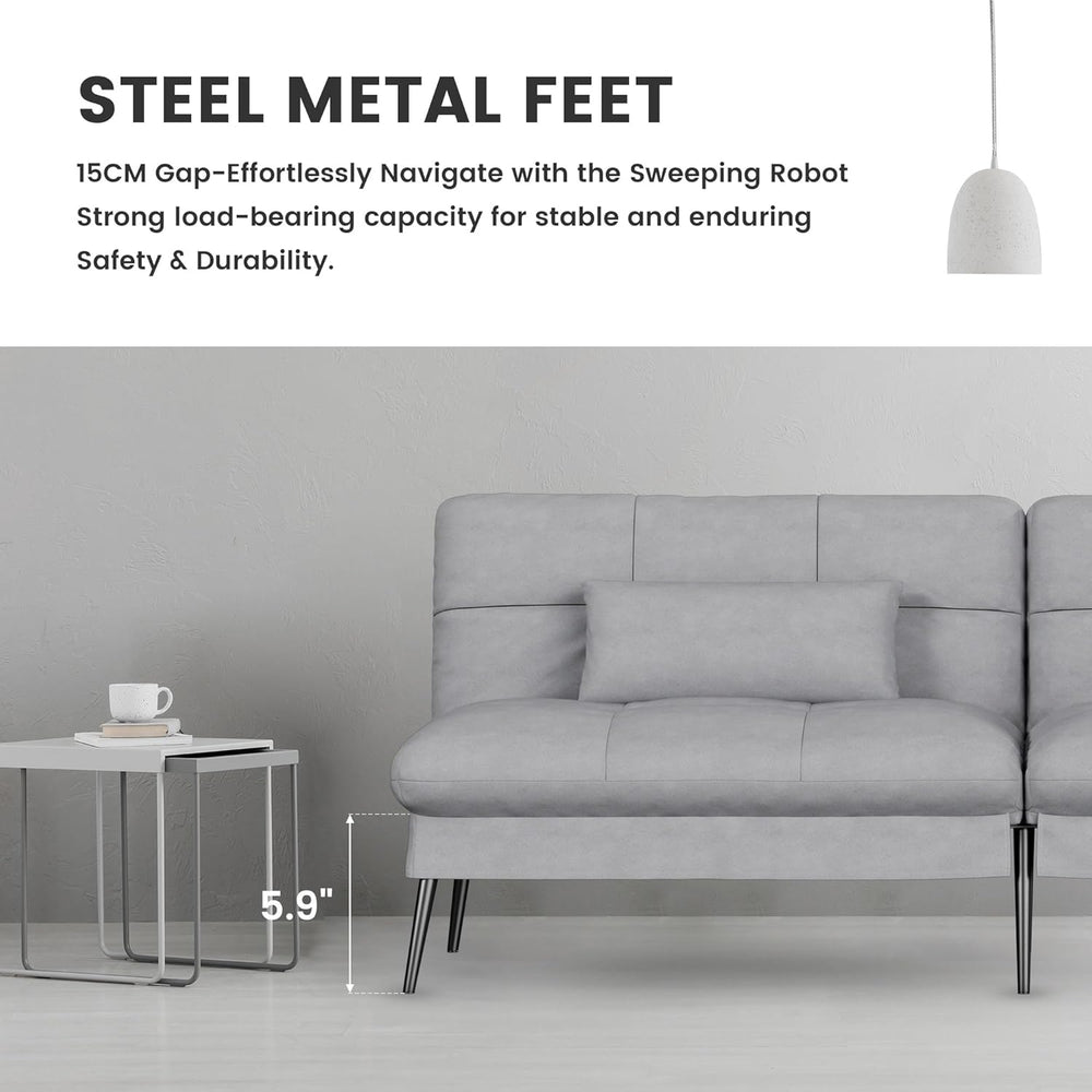 COMHOMA Convertible Futon Sofa Bed, 72″Fabric Futons Couch with Adjustable Ba...
