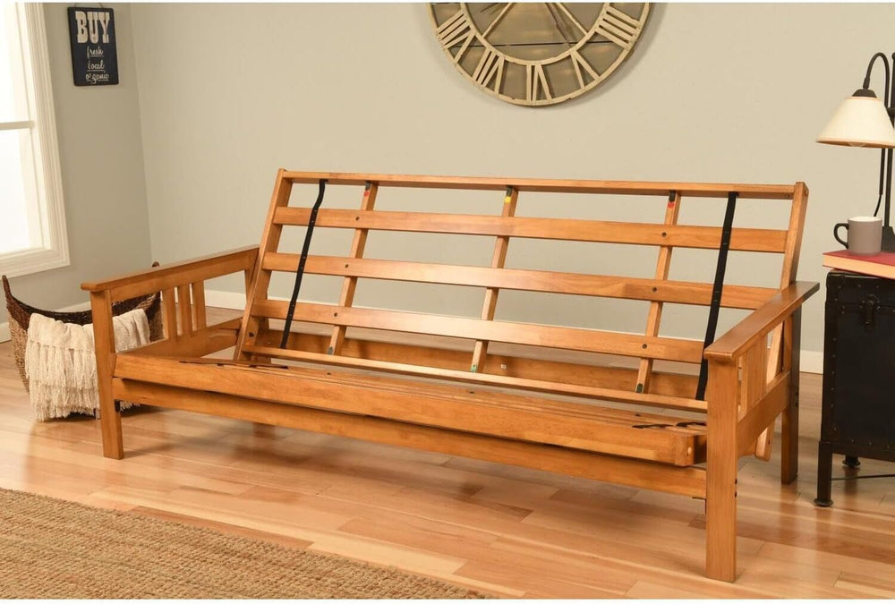 HomeStock Asian Allure Fusion Futon Wood Frame Classic Style with Mission Sty...