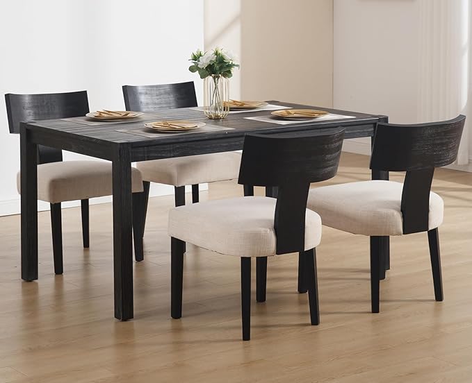 chairus Farmhouse Dining Chairs Set of 4, Upholstered Accent Chairs with T-Sh...
