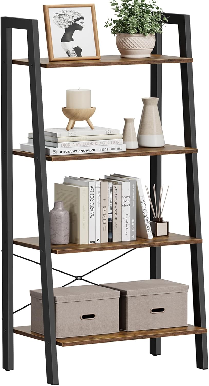 VASAGLE BARNET Collection - Ladder Shelf, Bookshelf, Storage Rack, Modern Boo...