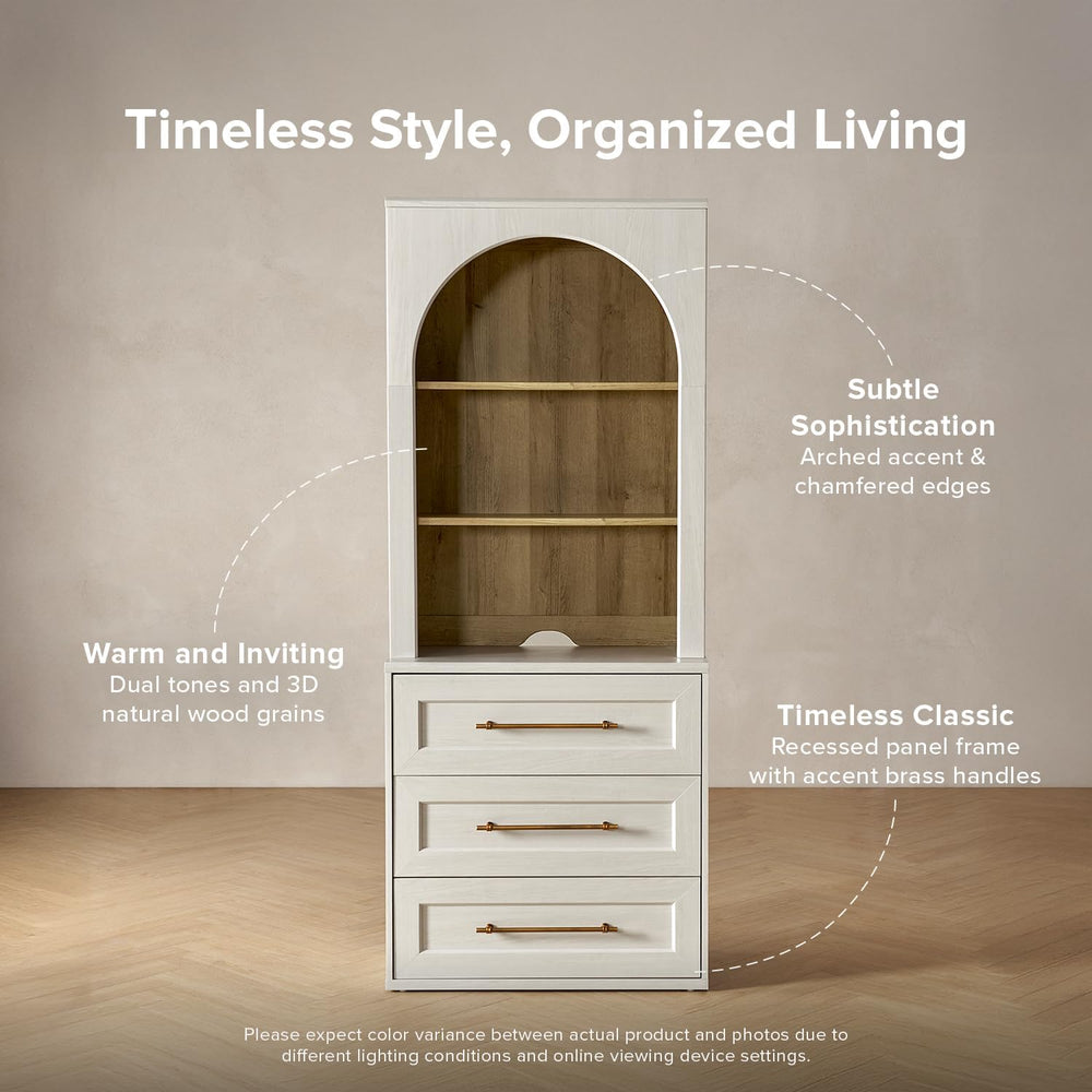 mopio Blake Storage Cabinet, Buffet, Display Case (White Oak, Dresser)
