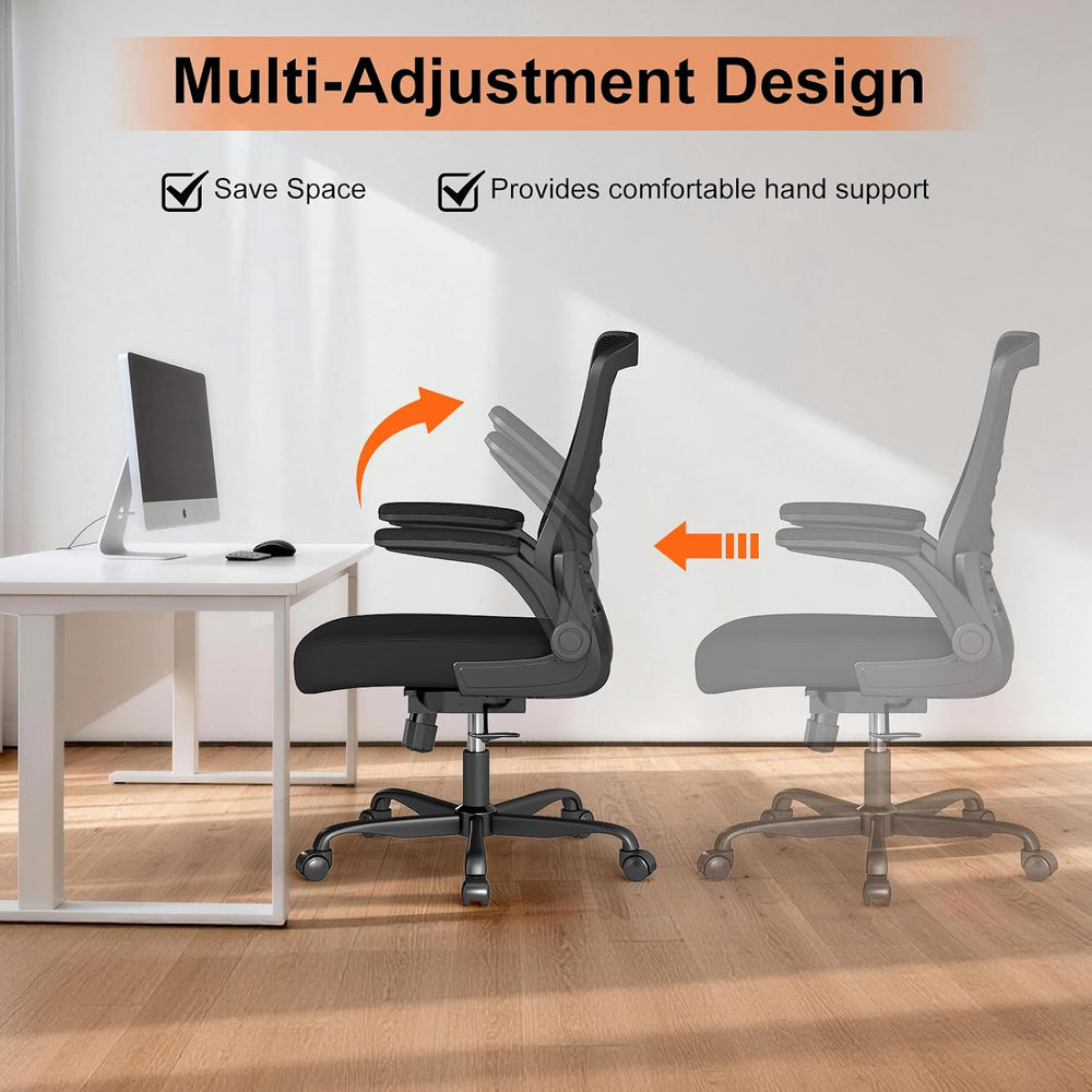 Ergonomic Office Chair, Comfy Mesh Desk Chair with Flip-up Armrests | 300lbs ...