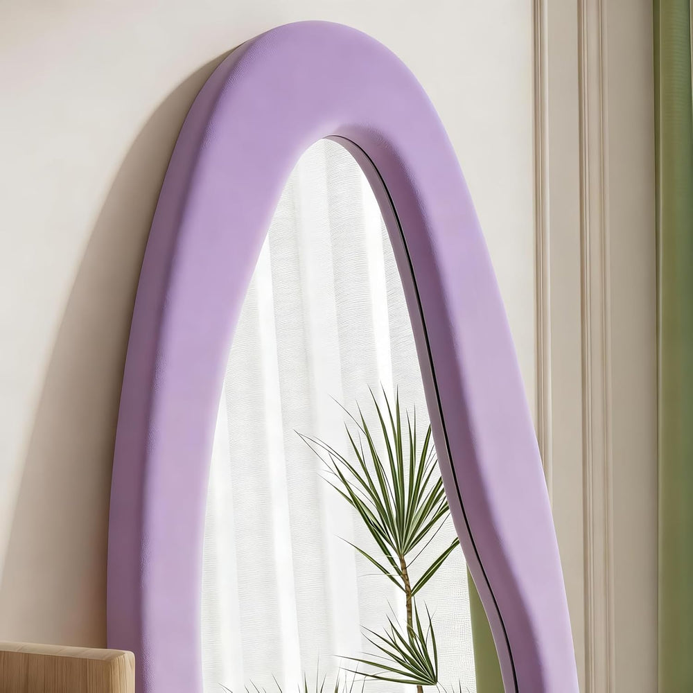 Dewfig Full Length Mirror, 63" x 24" Flannel Full Body Mirror, Violet