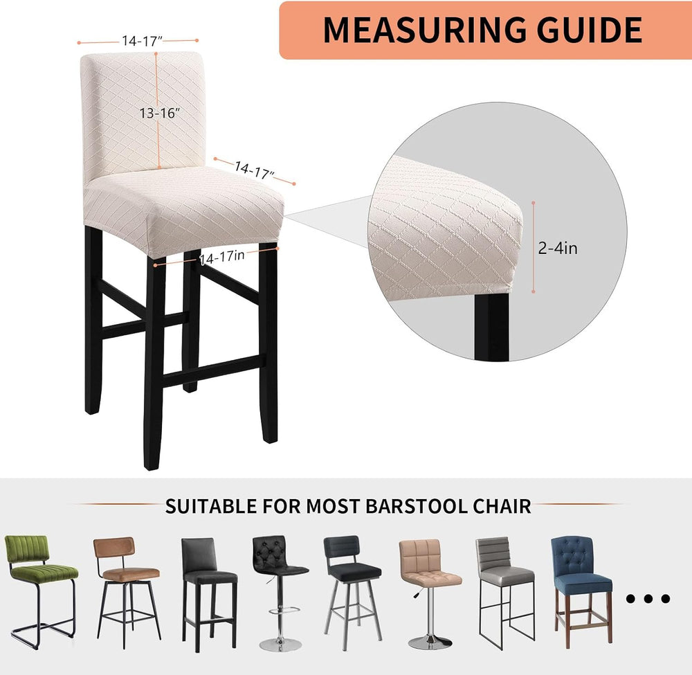 Fuloon Waterproof Barstool Covers Chair Slipcovers, Pale Beige, 4 Pack | Stre...