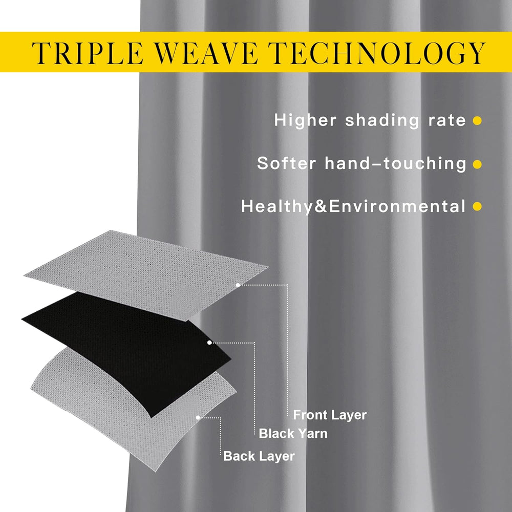 NICETOWN Insulated Blackout Curtains and Drapes - Energy Saving Thermal Insul...