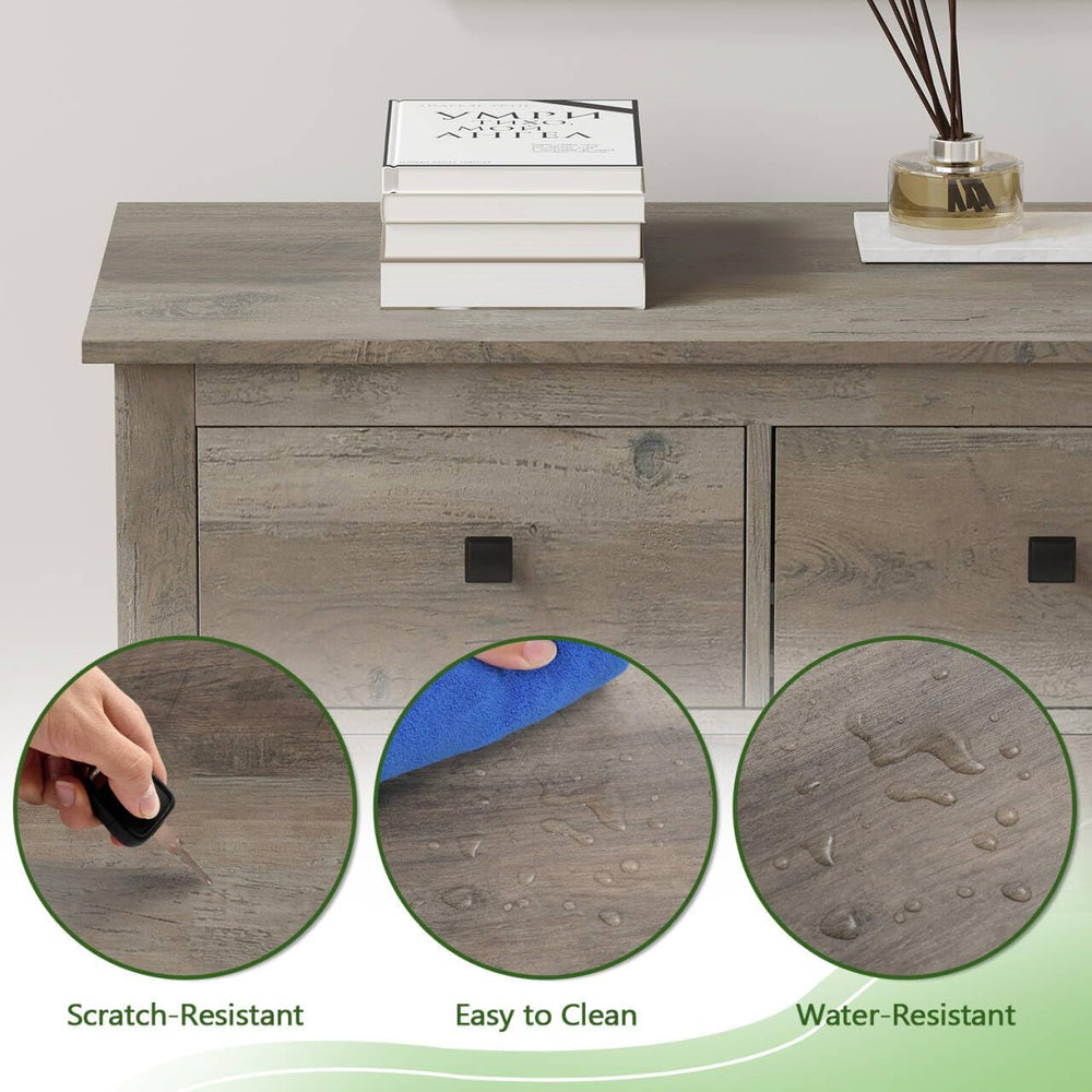 Vikiullf 7 Drawer Dresser - Wooden Bedroom Dressers, Grey Storage Drawers Cab...