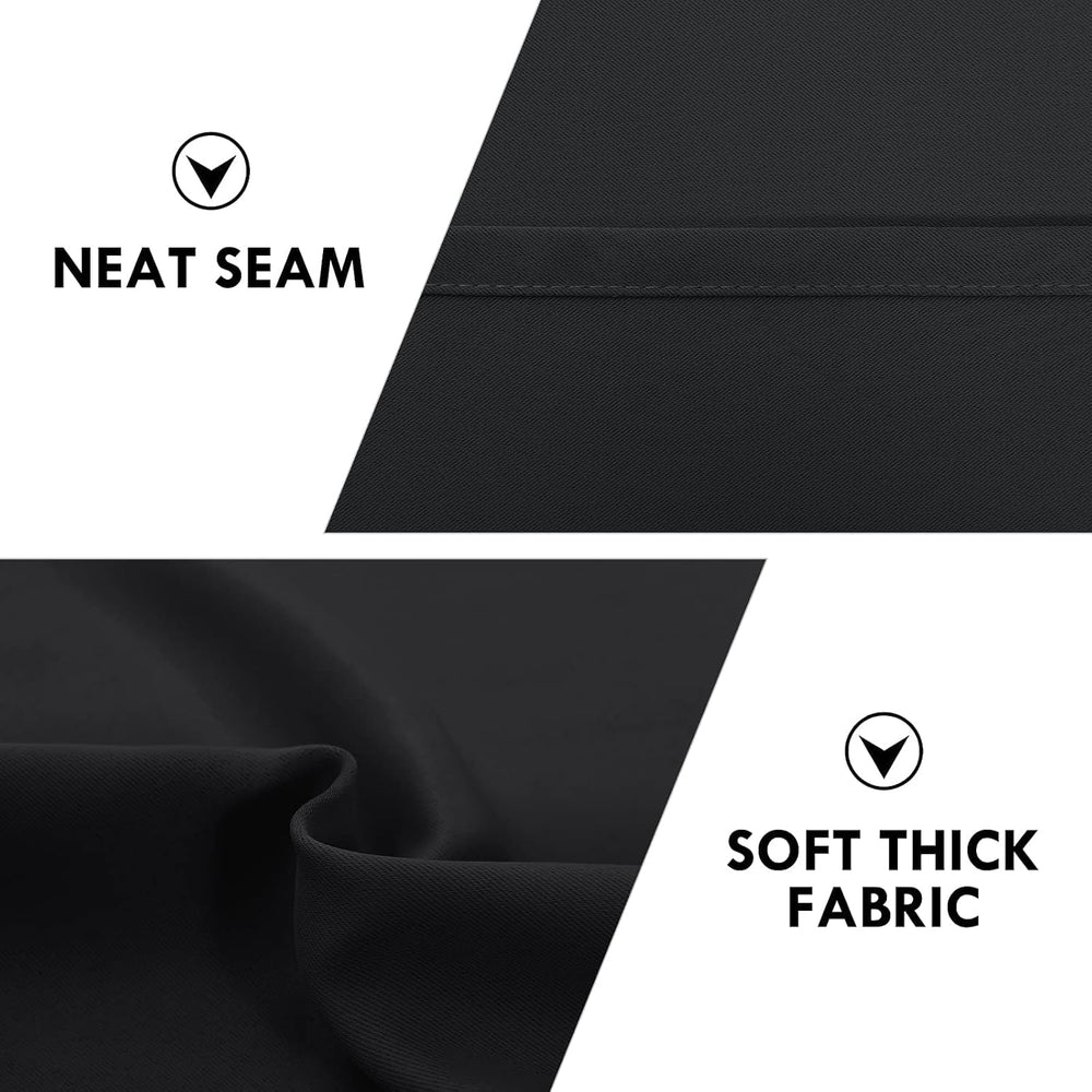 DWCN Wide Blackout Curtains for Bedroom Living Room 70 x 72 Inch Long Black