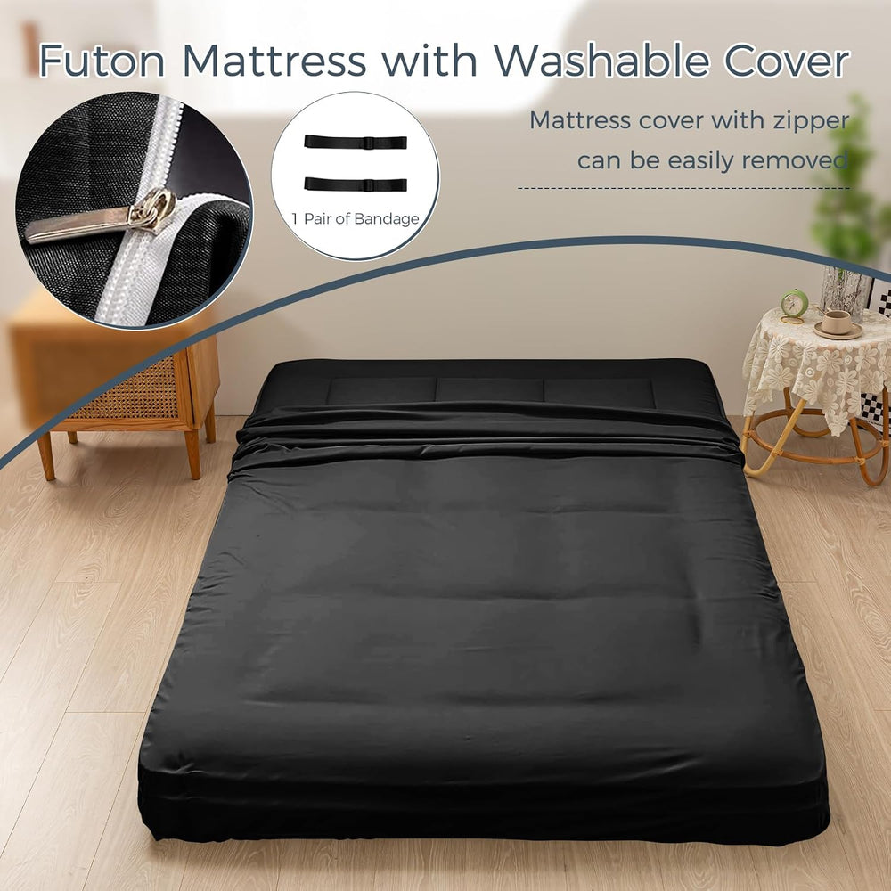 MAXYOYO 6" Extra Thick Floor Futon Mattress, Foldable Japanese Floor Mat...