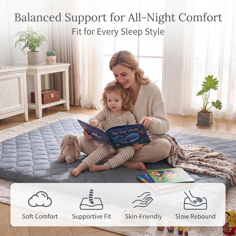 DOWNSTORIA Japanese Floor Mattress, 2.5 inch Futon Mattress Roll Up Tatami Ma...