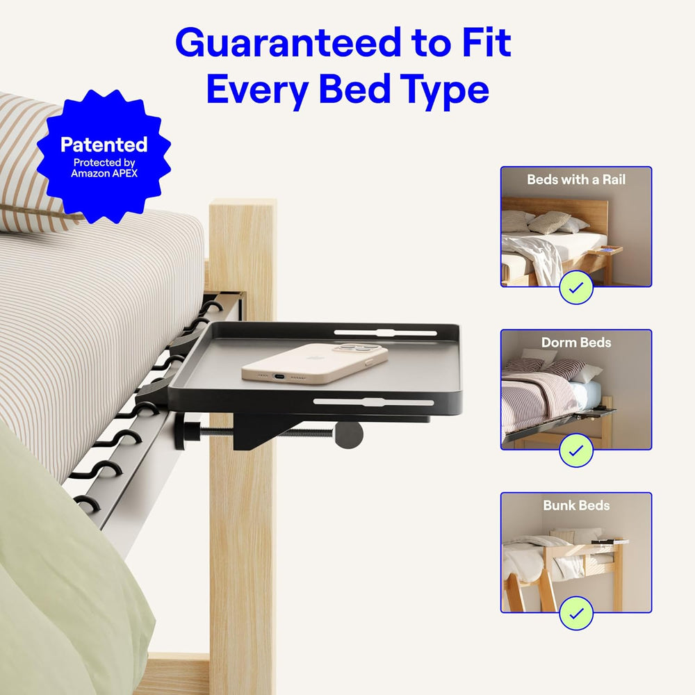BedShelfie Bedside Shelf for Dorm Room Bunk Bed & Top Bunk, College Dorm ...