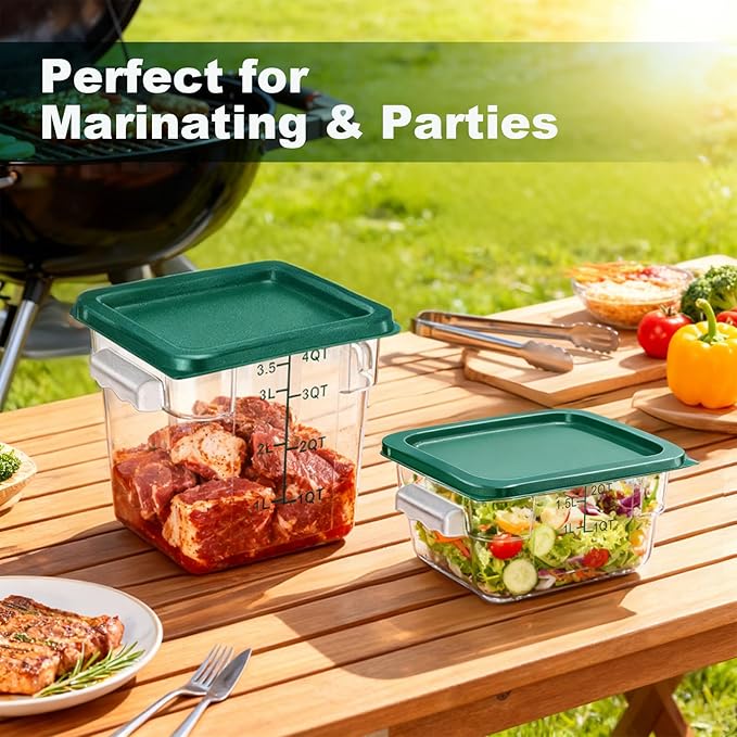 4 Pack 2QT & 4QT Food Storage Containers