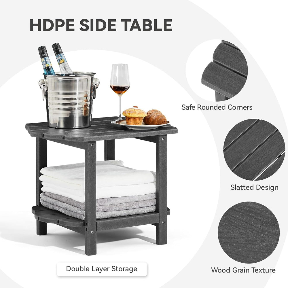 Small Outdoor Side Tables Modern 2-Tier Adirondack Table Rustic End Table HDP...