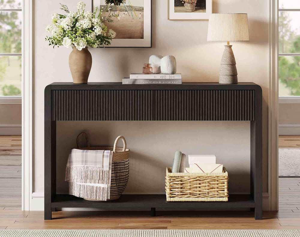 FATORRI Console Table for Entryway, 47.2 Inch Modern Sofa Table with 2 Drawer...