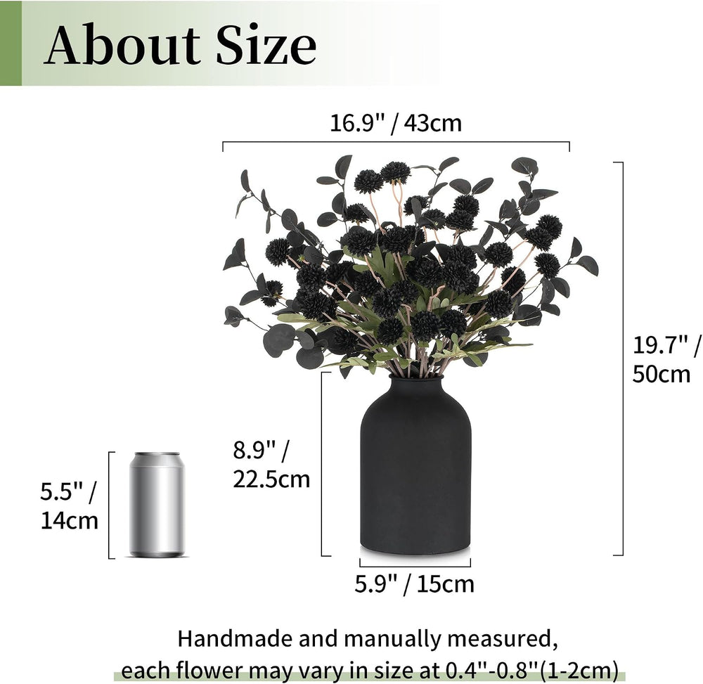 BLOSMON Black Flowers Artificial for Dining Table Centerpieces Decor
