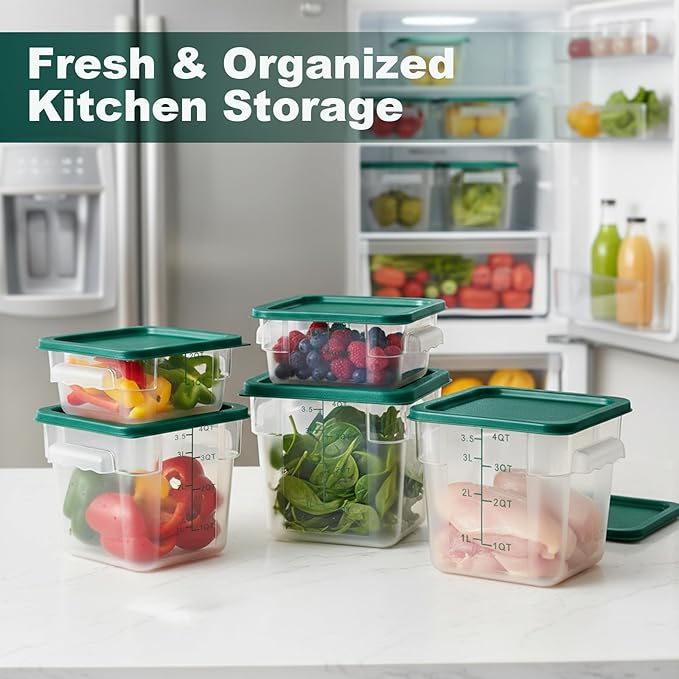 4 Pack 2QT & 4QT Food Storage Containers