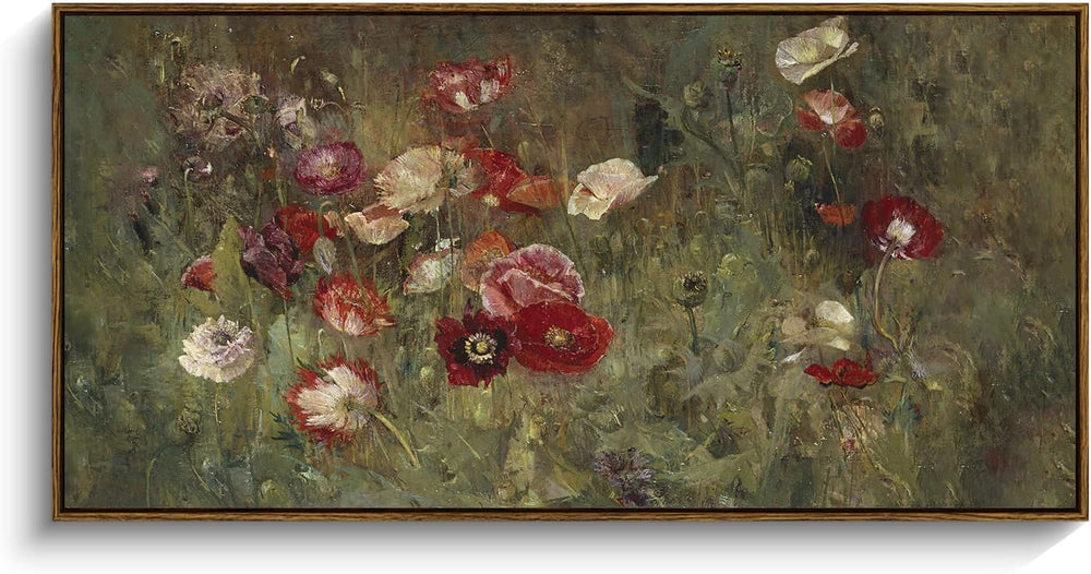 InSimSea Extra Large Framed Vintage Wall Art, Rustic Floral,40x20in