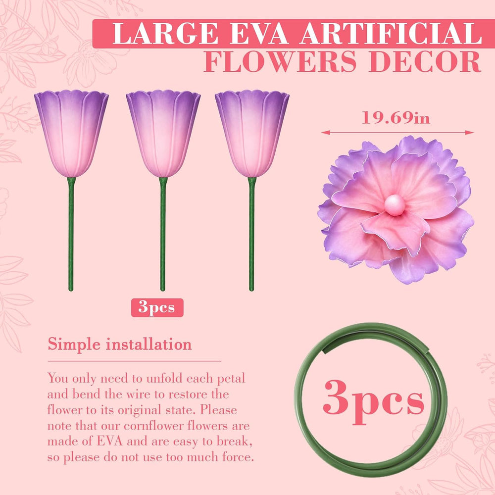 3 PCS 5ft Giant Artificial Flower for Wedding & Birthday Party