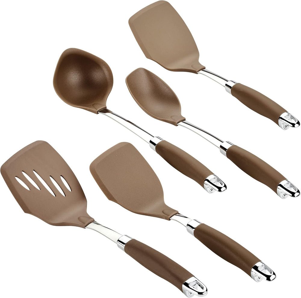 Anolon SureGrip Gadgets Nonstick Utensil Kitchen Cooking Tools Set, 5 Piece