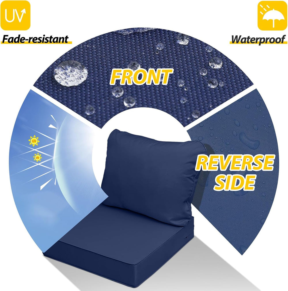 AAAAAcessories Outdoor Chair Cushions, 24 x 24 x 5 + 19 in, Set of 1
