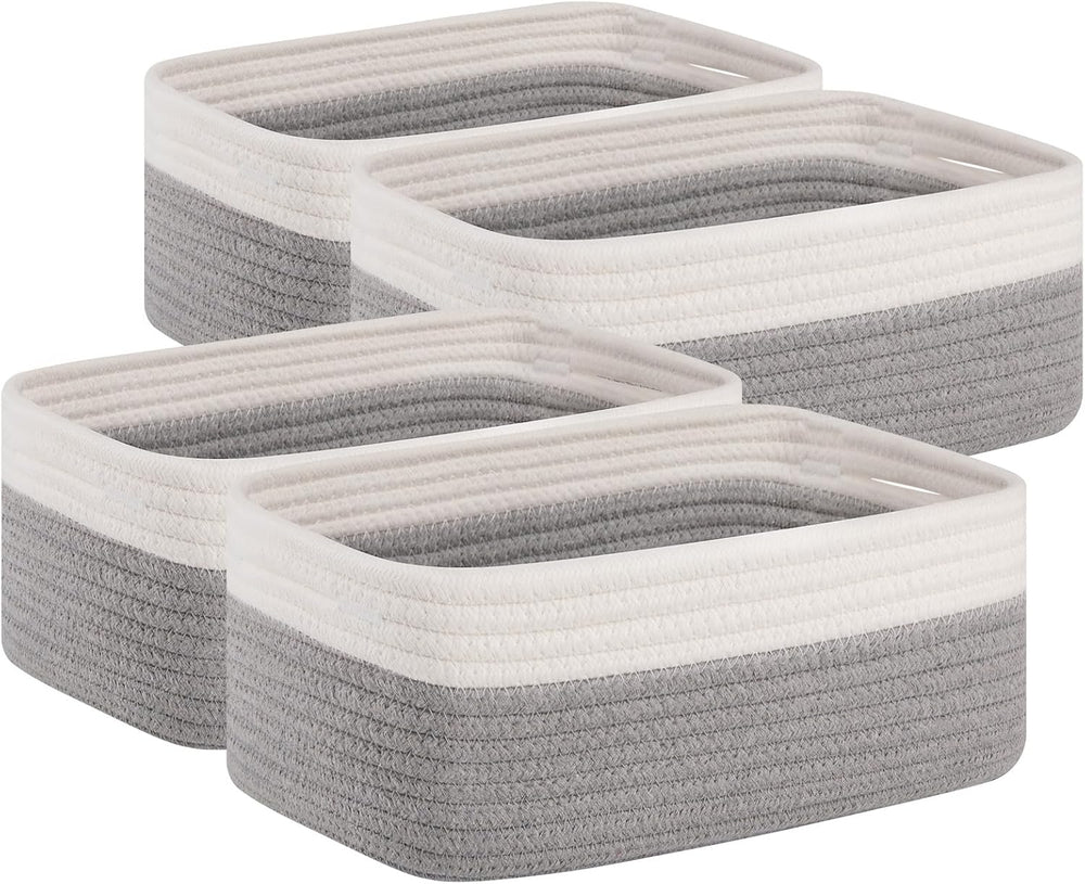 OIAHOMY 4 Pack Storage Baskets for Organizing, Small Bins for Shelves, Cute