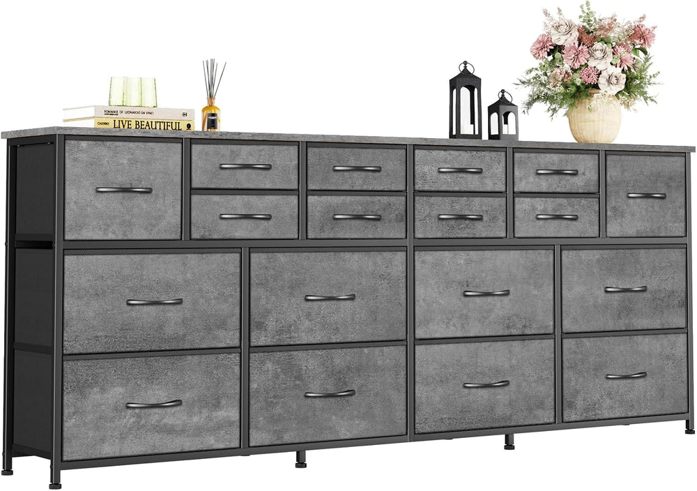 VASICAR Gray Wide TV Stand for 65, 75, 80 inch TV, 74.76 Inch Long Dresser