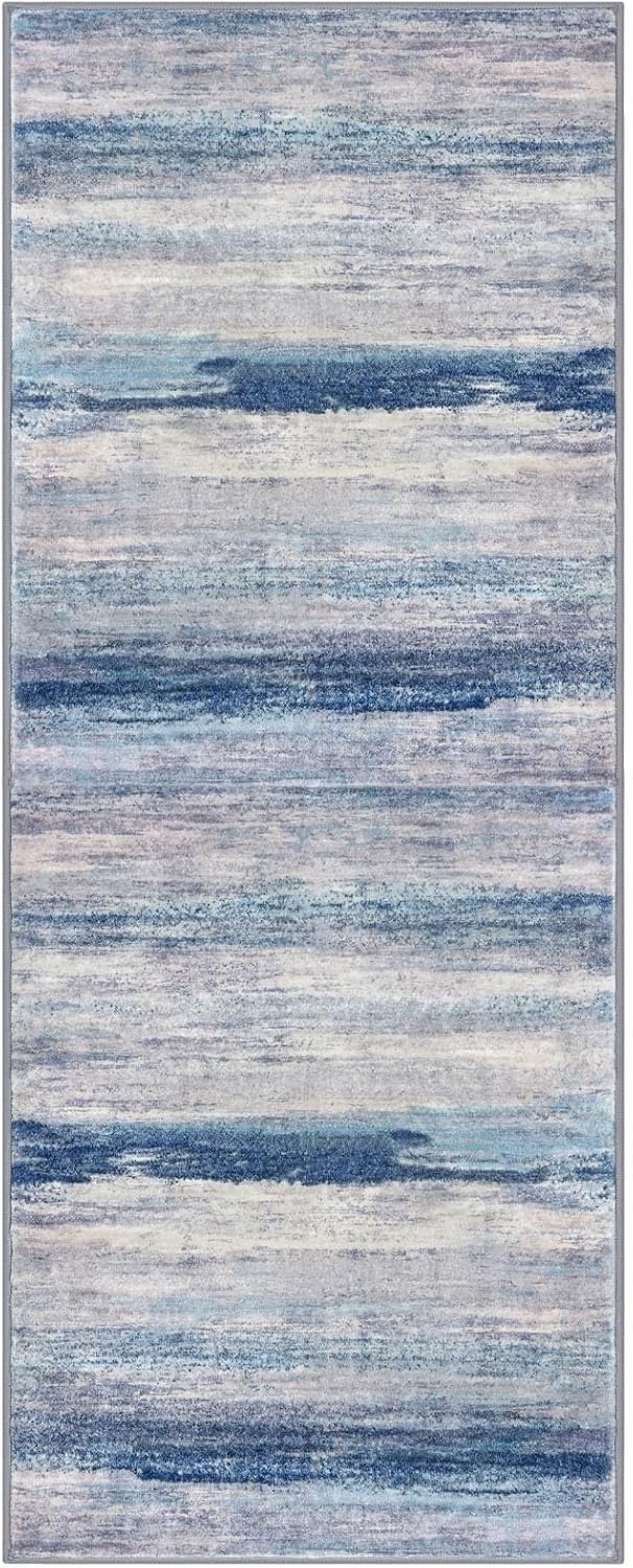 KOZYFLY Modern Abstract Washable Rug Runner 2x5 Hallway Rug Runner Non-Slip S...