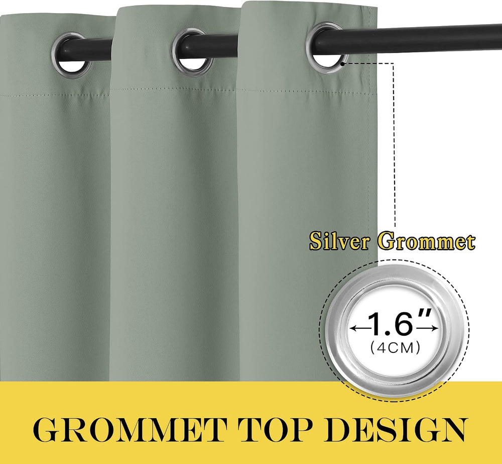 NICETOWN Blackout 78 inch Curtains for Doorway 2 Panels Set, Grommet Thermal ...
