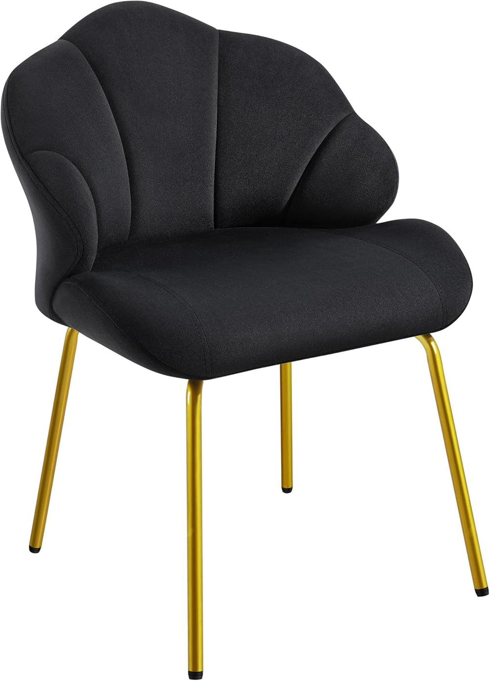 Yaheetech Flower Shape Vanity Chair with Petal Armrests, Black | Velvet Makeu...