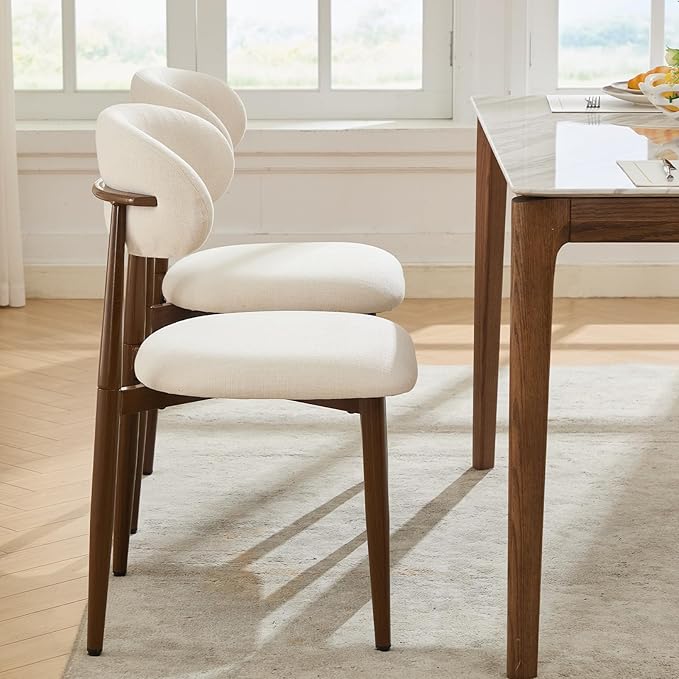 UVV Dining Chairs Set of 4, Metal Kitchen Chairs with Modern Fabric Upholster...