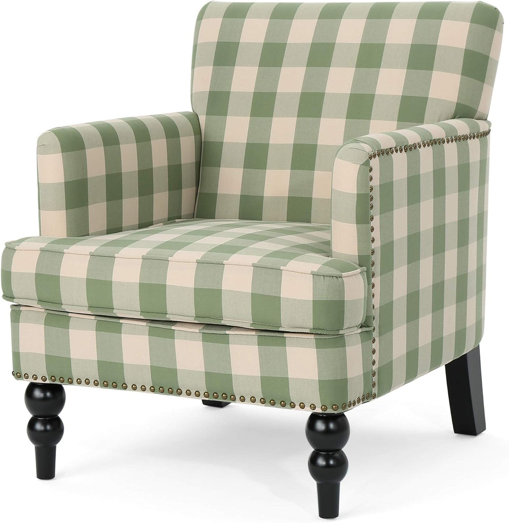 Christopher Knight Home Eve Modern Upholstered Club Chair, Wooden Living Room...