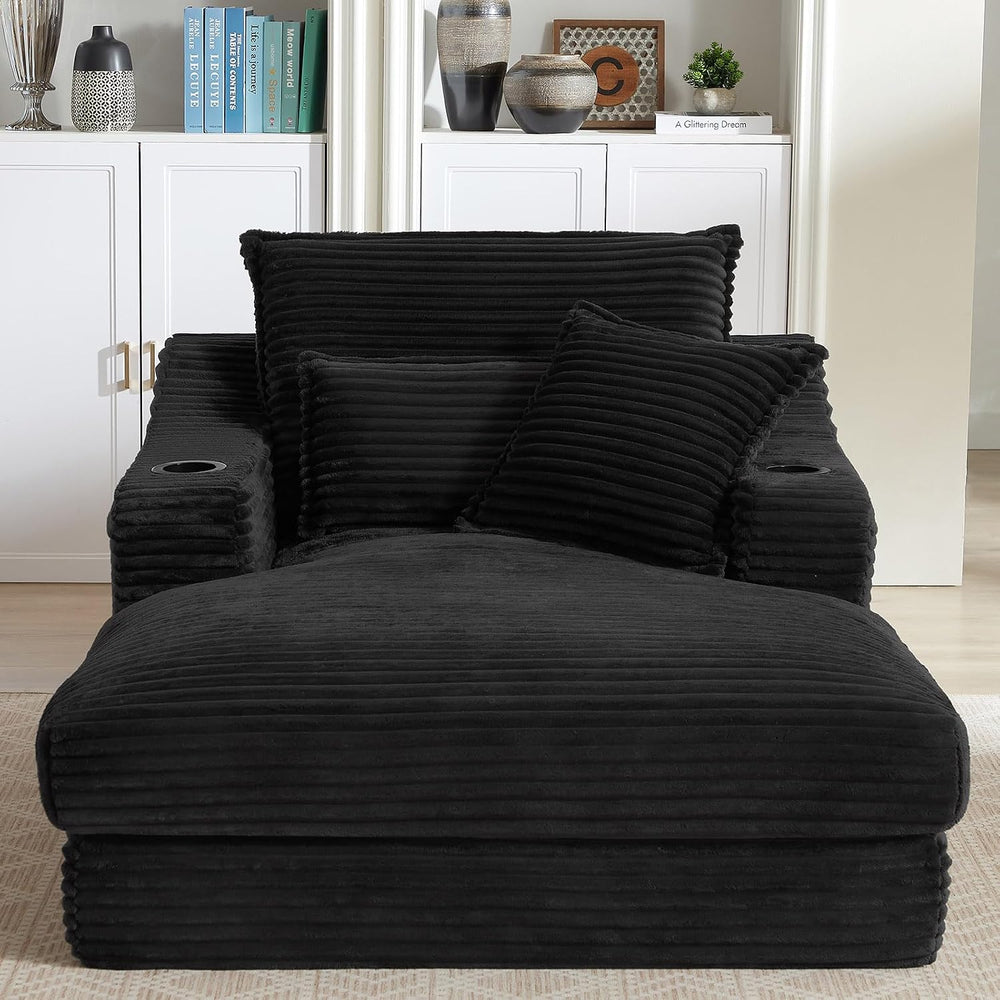 47.2"Oversized Chaise Lounge Chair Indoor,Corduroy Boneless Reading Chai...