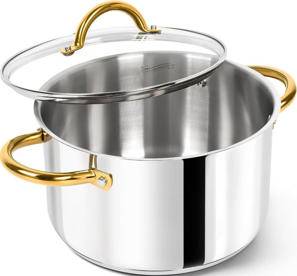 MICHELANGELO Stainless Steel Pots - 6 Qt Induction Pot