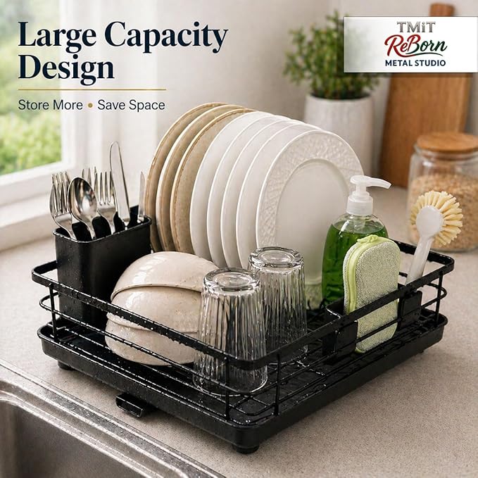Metal Dish Drying Rack for Kitchen Counter, Sink Organizer