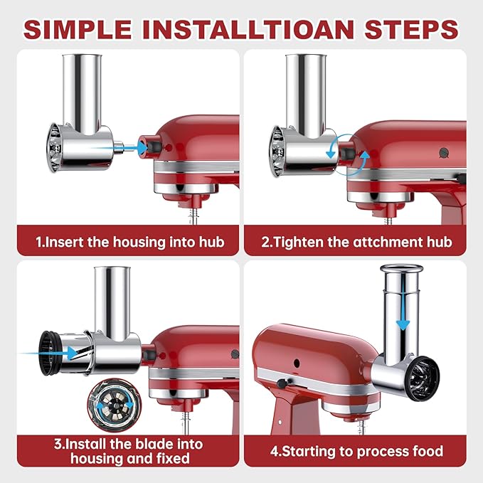 Stainless Steel Slicer Shredder Attachment